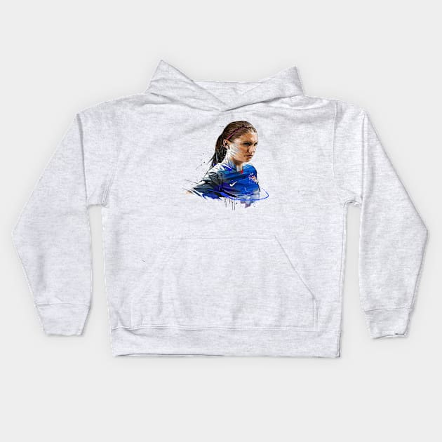 Illustration Alex Morgan Kids Hoodie by sonjigunawan